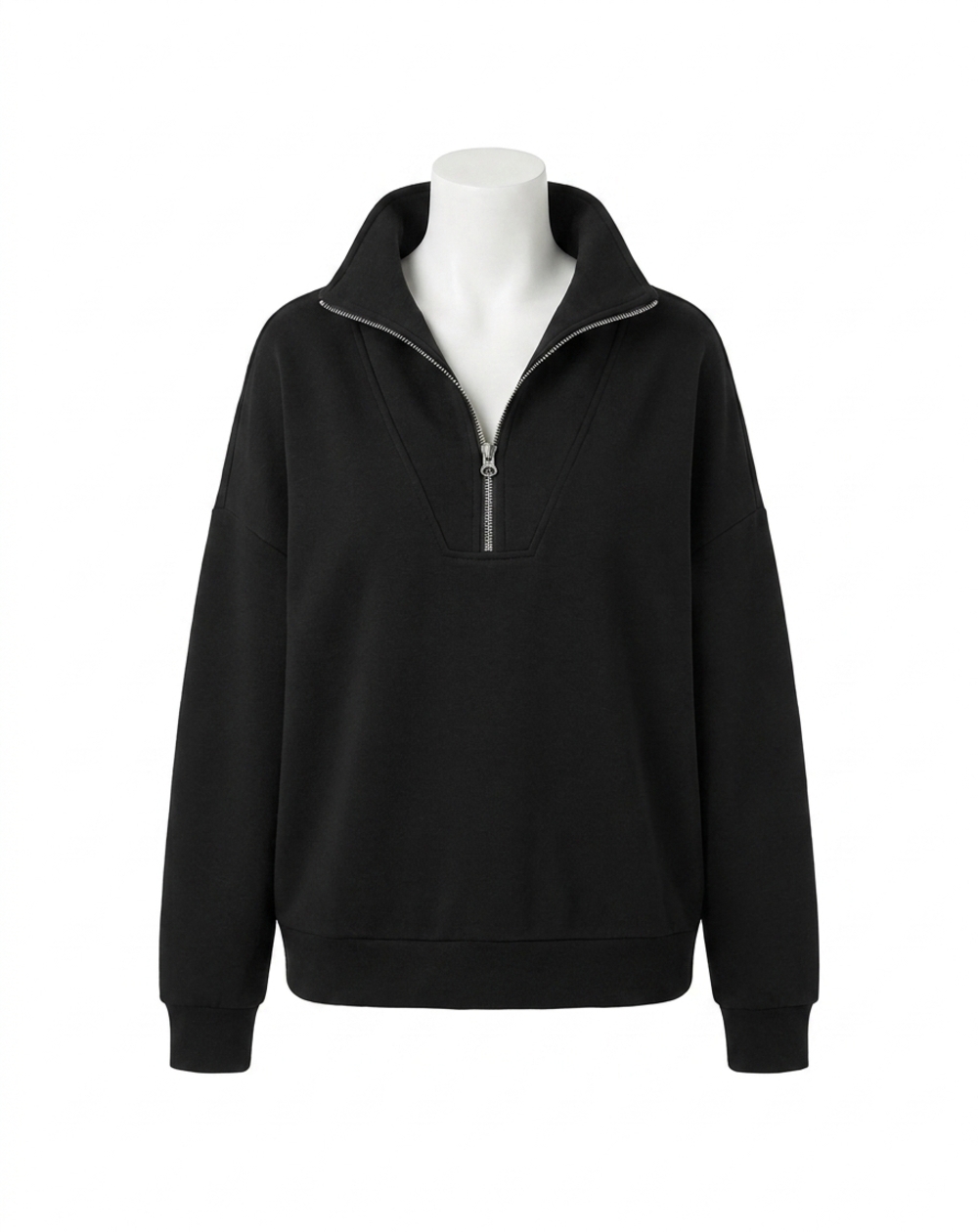 NEW VARLEY hawley half zip sweatshirt in black